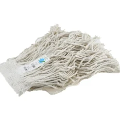 Wet Mop Cut: Clamp Jaw, Large, White Mop, Cotton