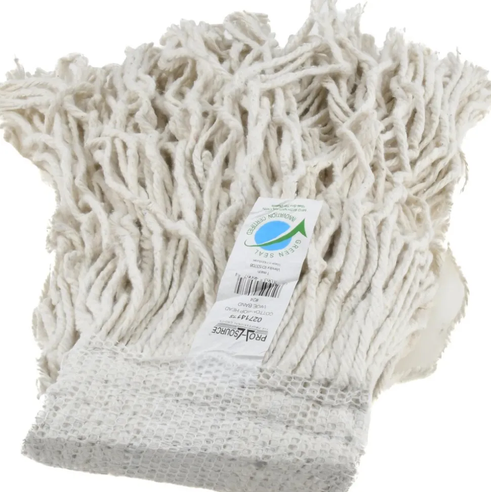 Wet Mop Cut: Clamp Jaw, Large, White Mop, Cotton