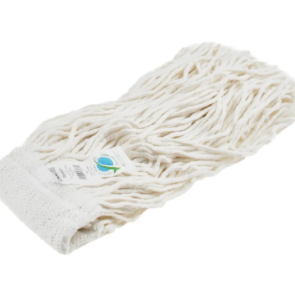 Wet Mop Cut: Clamp Jaw, Small, White Mop, Cotton