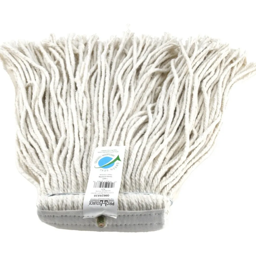 Wet Mop Cut: Screw On, Large, White Mop, Cotton