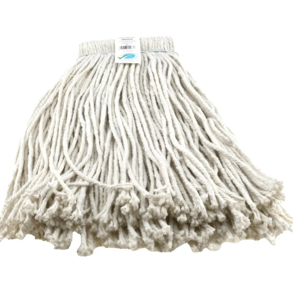 Wet Mop Cut: Screw On, Large, White Mop, Cotton