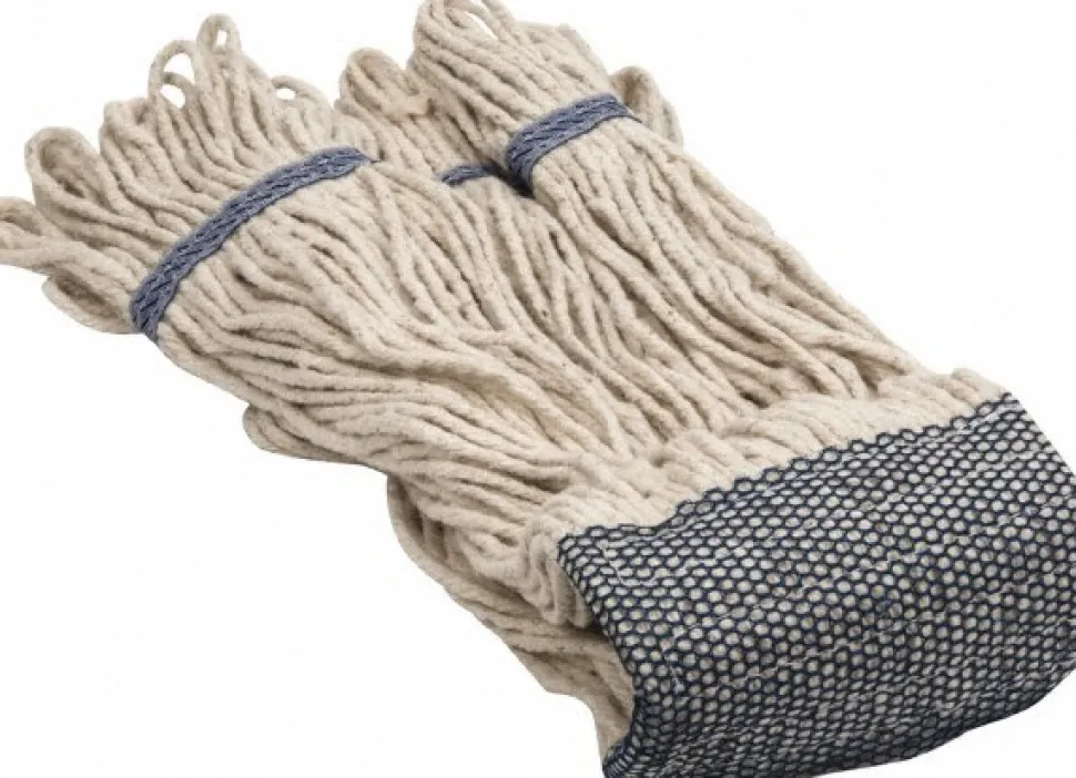 Wet Mop Loop: Clamp Jaw, Large, White Mop, Cotton