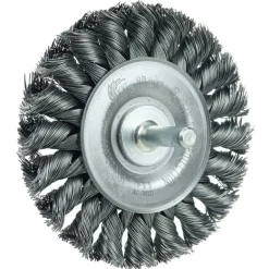 Wheel Brush: 3-1/4" Wheel Dia, 3/8" Face Width, 0.0140" Wire Dia, Knotted