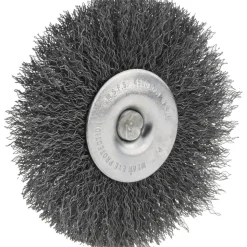 Wheel Brush: 3" Wheel Dia, 1/4" Face Width, 0.0080" Wire Dia, Crimped