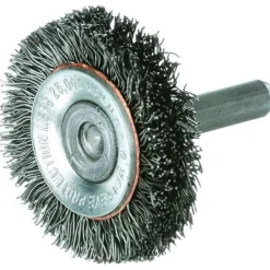 Wheel Brush: 3" Wheel Dia, 7/16" Face Width, 0.0140" Wire Dia, Crimped