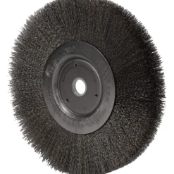Wheel Brush: 6" Wheel Dia, 3/4" Face Width, 0.0060" Wire Dia, Crimped