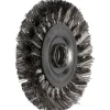 Wheel Brush: 4" Wheel Dia, 1/2" Face Width, 0.0140" Wire Dia, Knotted