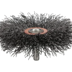 Wheel Brush: 3" Wheel Dia, 1/2" Face Width, 0.0118" Wire Dia, Crimped