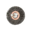 Wheel Brush: 2" Wheel Dia, 3/8" Face Width, 0.0118" Wire Dia, Crimped