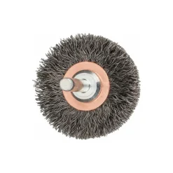 Wheel Brush: 2" Wheel Dia, 3/8" Face Width, 0.0118" Wire Dia, Crimped