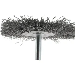 Wheel Brush: 3" Wheel Dia, 1/4" Face Width, 0.0140" Wire Dia, Crimped