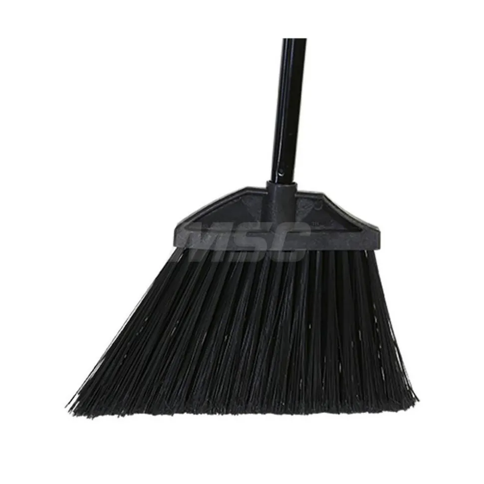 11" Wide, Black Synthetic Bristles, 48" Metal Handle, Angled Broom