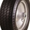 3-19/64" Wide x 10-1/2" High x 4" Deep Flat Free Hand Truck Tire, Offset Axle Hub