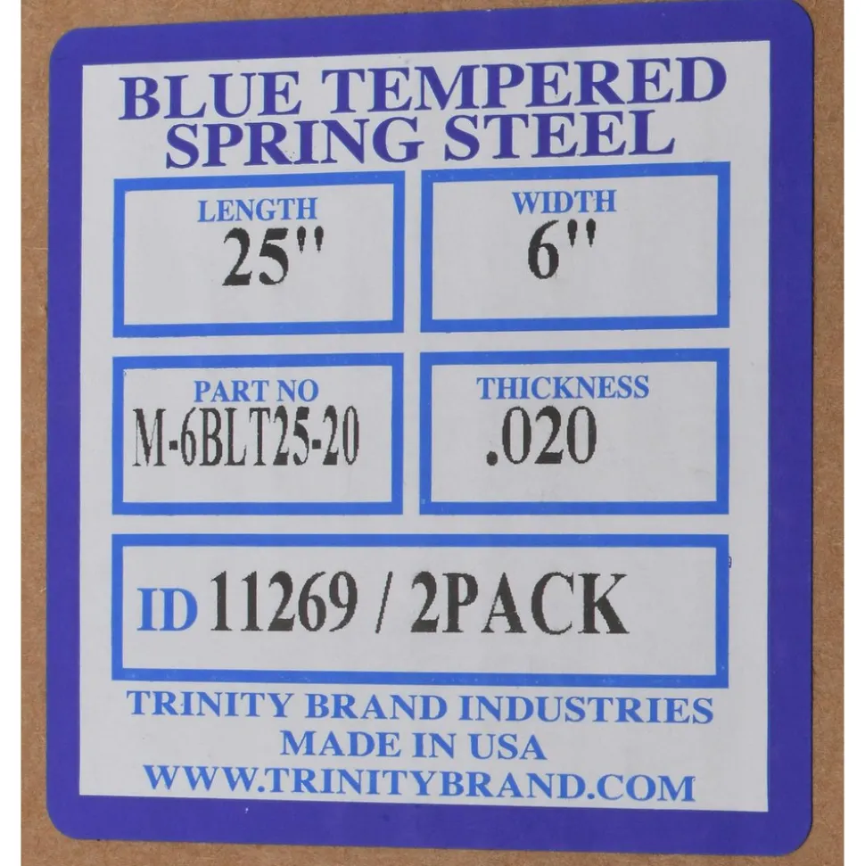 6" Wide x 25" Long x 0.02" Thick, Spring Steel Sheet