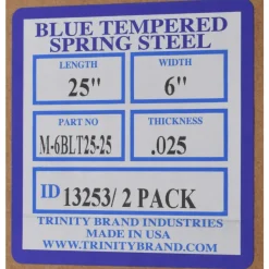 6" Wide x 25" Long x 0.025" Thick, Spring Steel Sheet