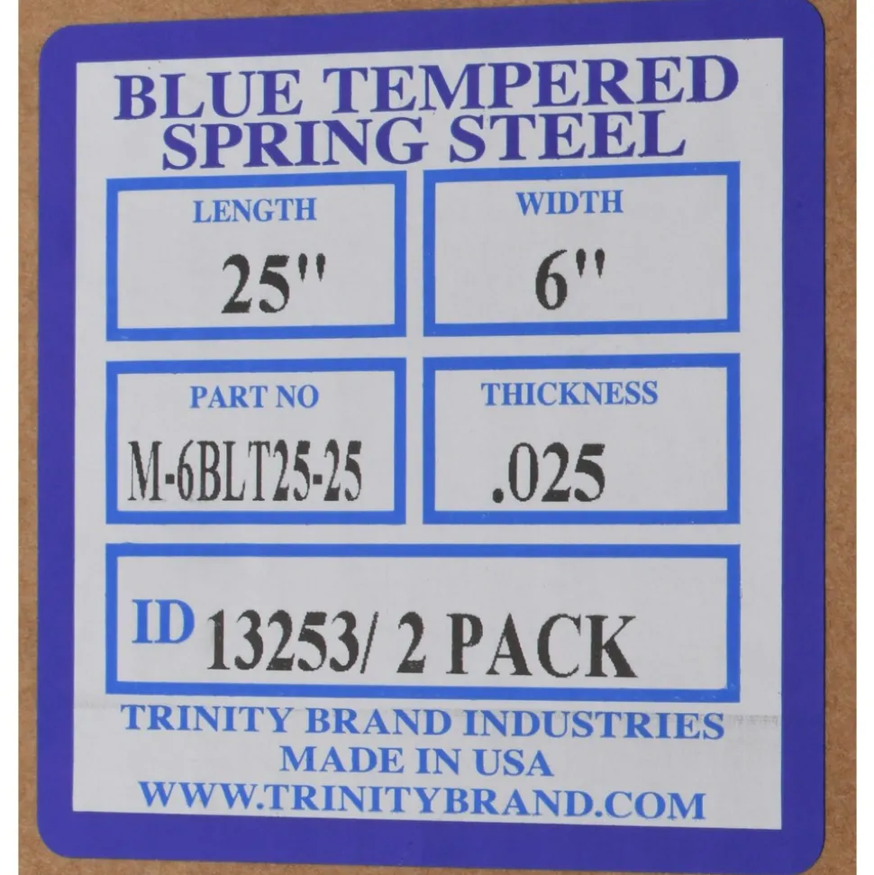 6" Wide x 25" Long x 0.025" Thick, Spring Steel Sheet