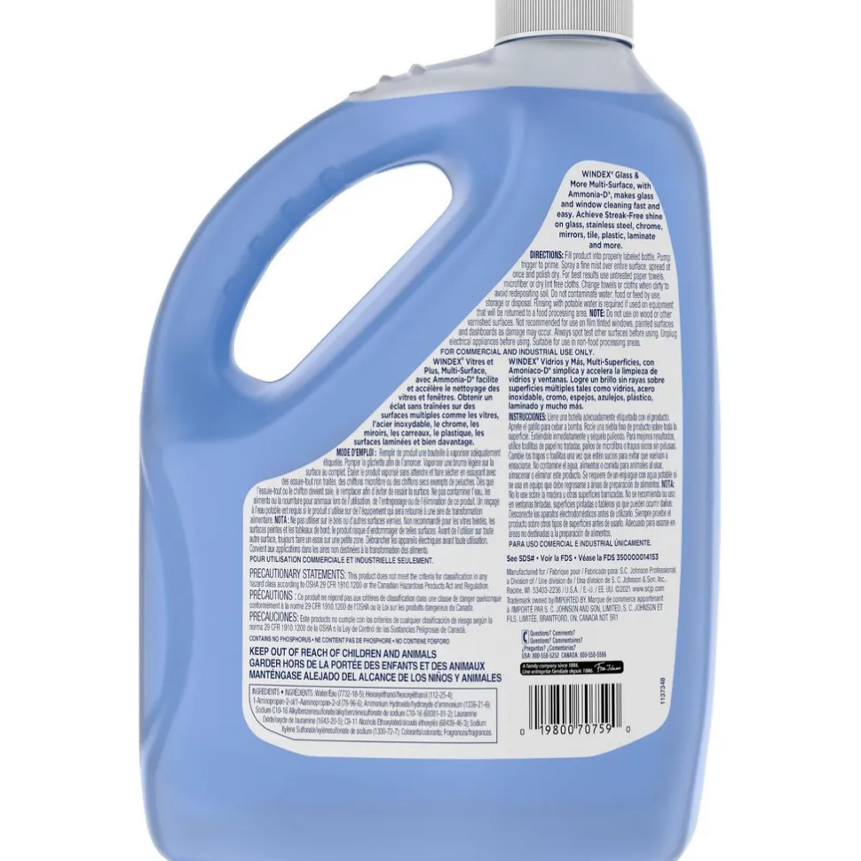 Windex Glass & More Multi-Surface, Streak-Free Cleaner Gallon Refill