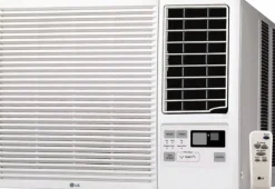 Window with Electric Heat Air Conditioner: 7600 BTU, 115V, 6.3A