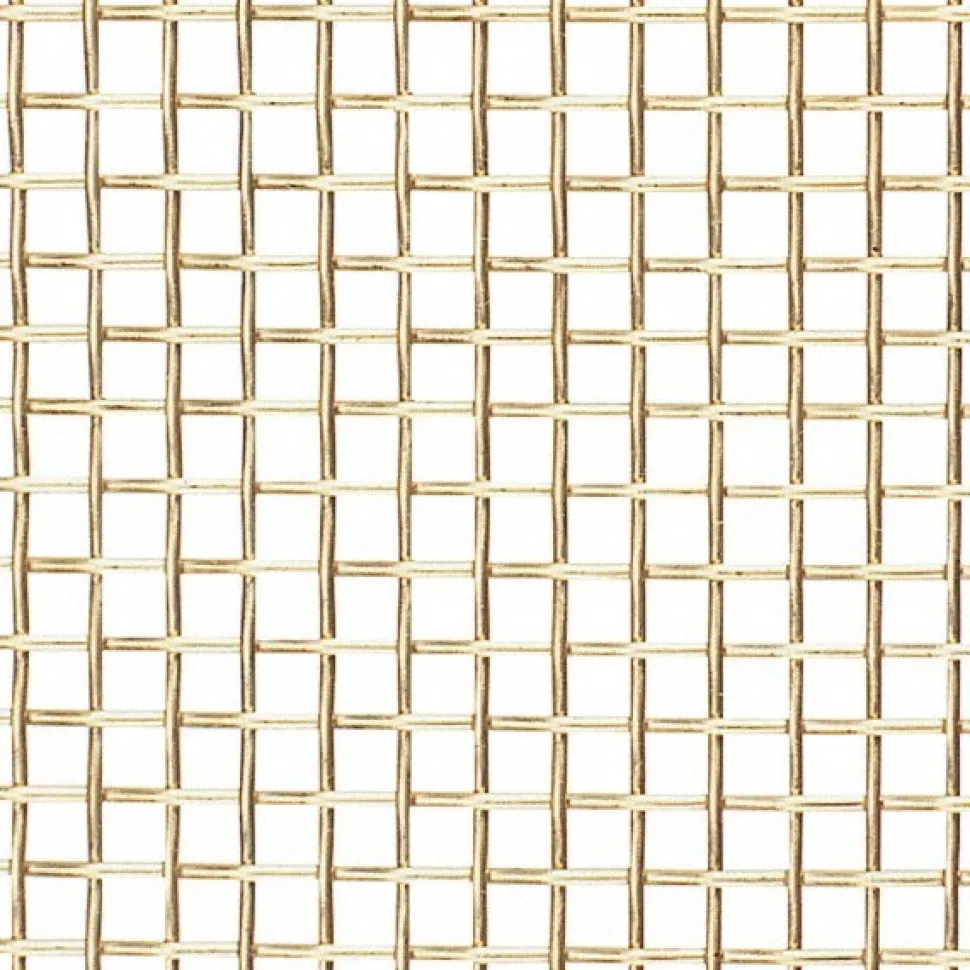 Wire Cloth: 30 Wire Gauge, 0.014" Wire Dia, Brass
