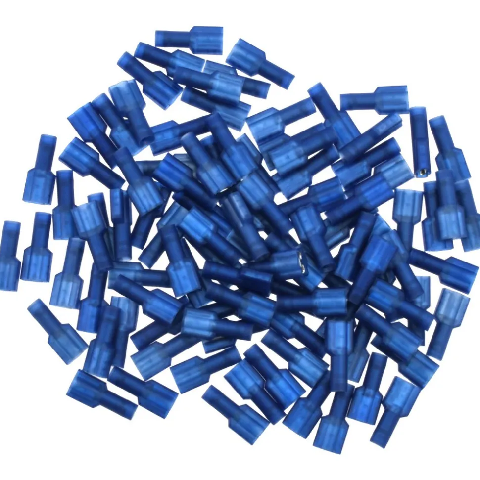 Wire Disconnect: Female, Blue, Nylon, 16-14 AWG, 1/4" Tab Width