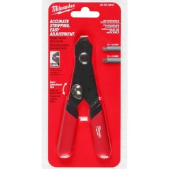Wire Stripper & Cutter, 10-24 AWG, Adjustable, Compact