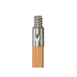 60" Wood Broom Handle With Threaded Metal Tip, Lacquered