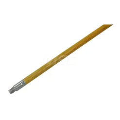 60" Wood Broom Handle With Threaded Metal Tip, Lacquered