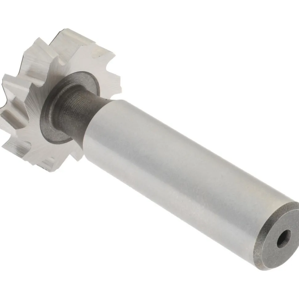 Woodruff Keyseat Cutter: 1" Cut Dia, 1/4" Cut Width, 1/2" Shank Dia, Staggered Tooth