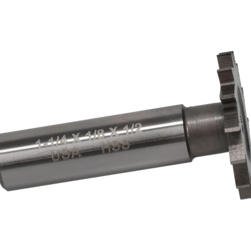 Woodruff Keyseat Cutter: 1-1/4" Cut Dia, 1/8" Cut Width, 1/2" Shank Dia, Straight Tooth