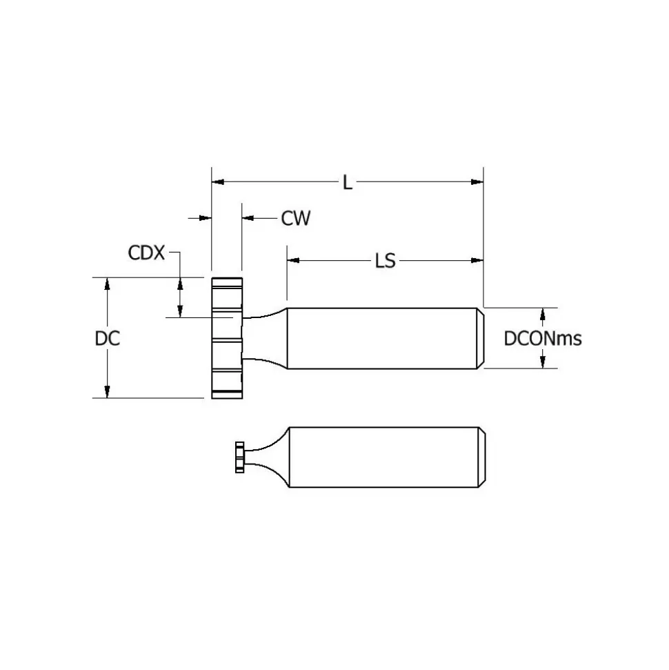 Woodruff Keyseat Cutter: 1" Cut Dia, 3/8" Cut Width, 1/2" Shank Dia, Straight Tooth