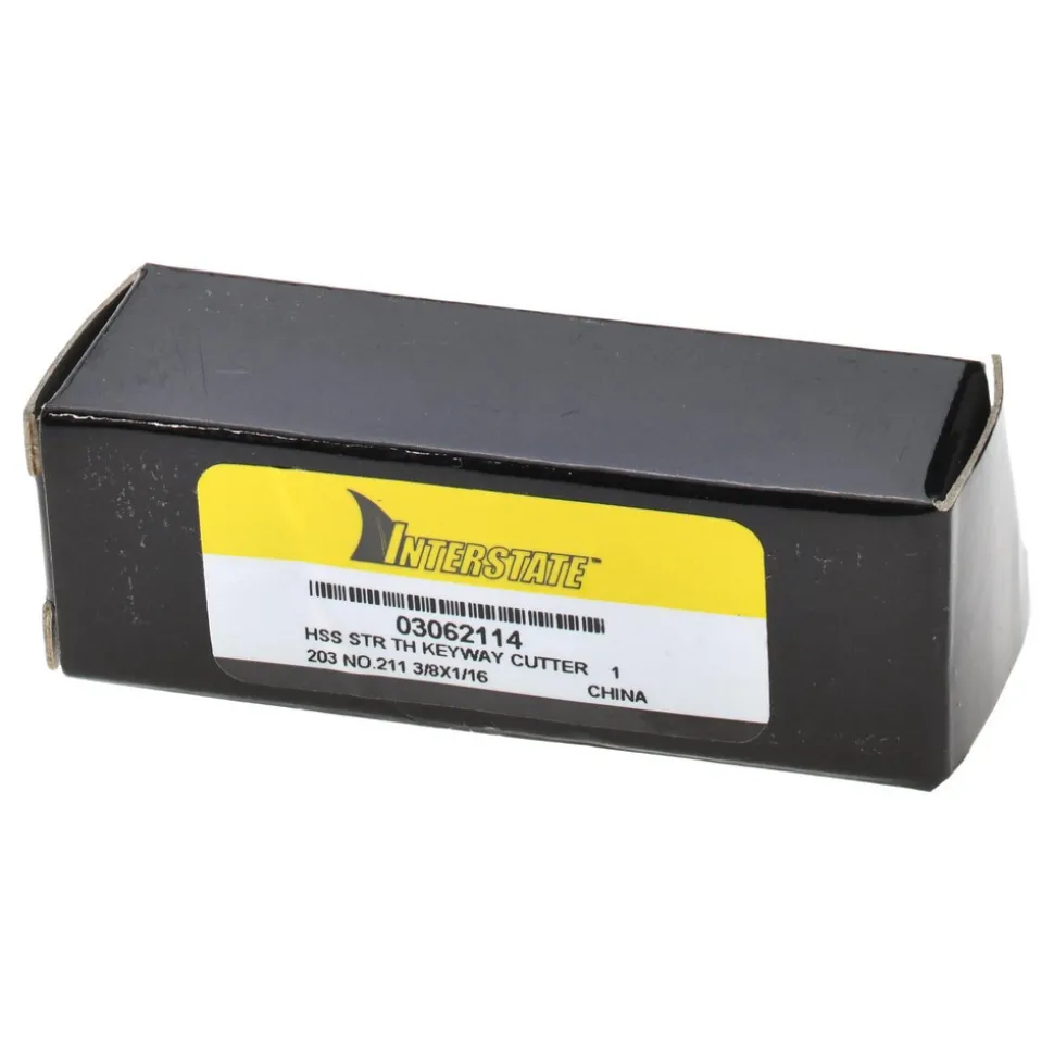 Woodruff Keyseat Cutter: 3/8" Cut Dia, 1/16" Cut Width, 1/2" Shank Dia, Straight Tooth