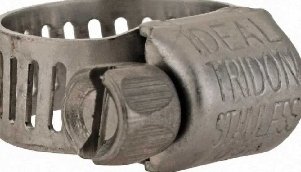 Worm Gear Clamp: Miniature Worm Drive, SAE 4, 5/16 to 5/8" Dia, Stainless Steel Band