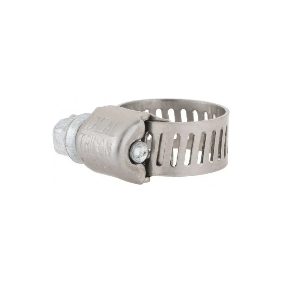 Worm Gear Clamp: Miniature Worm Drive, SAE 4, 5/16 to 5/8" Dia, Stainless Steel Band