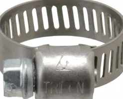 Worm Gear Clamp: Miniature Worm Drive, SAE 6, 5/16 to 7/8" Dia, Stainless Steel Band