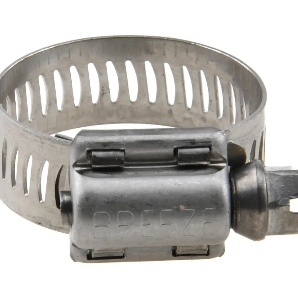 Worm Gear Clamp: Worm Drive, SAE 12, 11/16 to 1-1/4" Dia, Stainless Steel Band