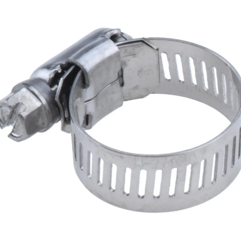 Worm Gear Clamp: Worm Drive, SAE 10, 1/2 to 1-1/16" Dia, Stainless Steel Band