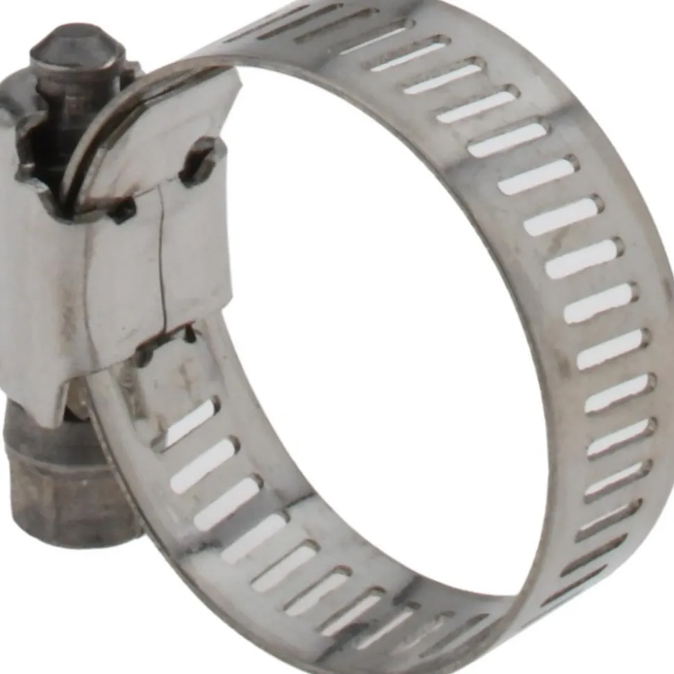 Worm Gear Clamp: Worm Drive, SAE 12, 1/2 to 1-1/4" Dia, Stainless Steel Band