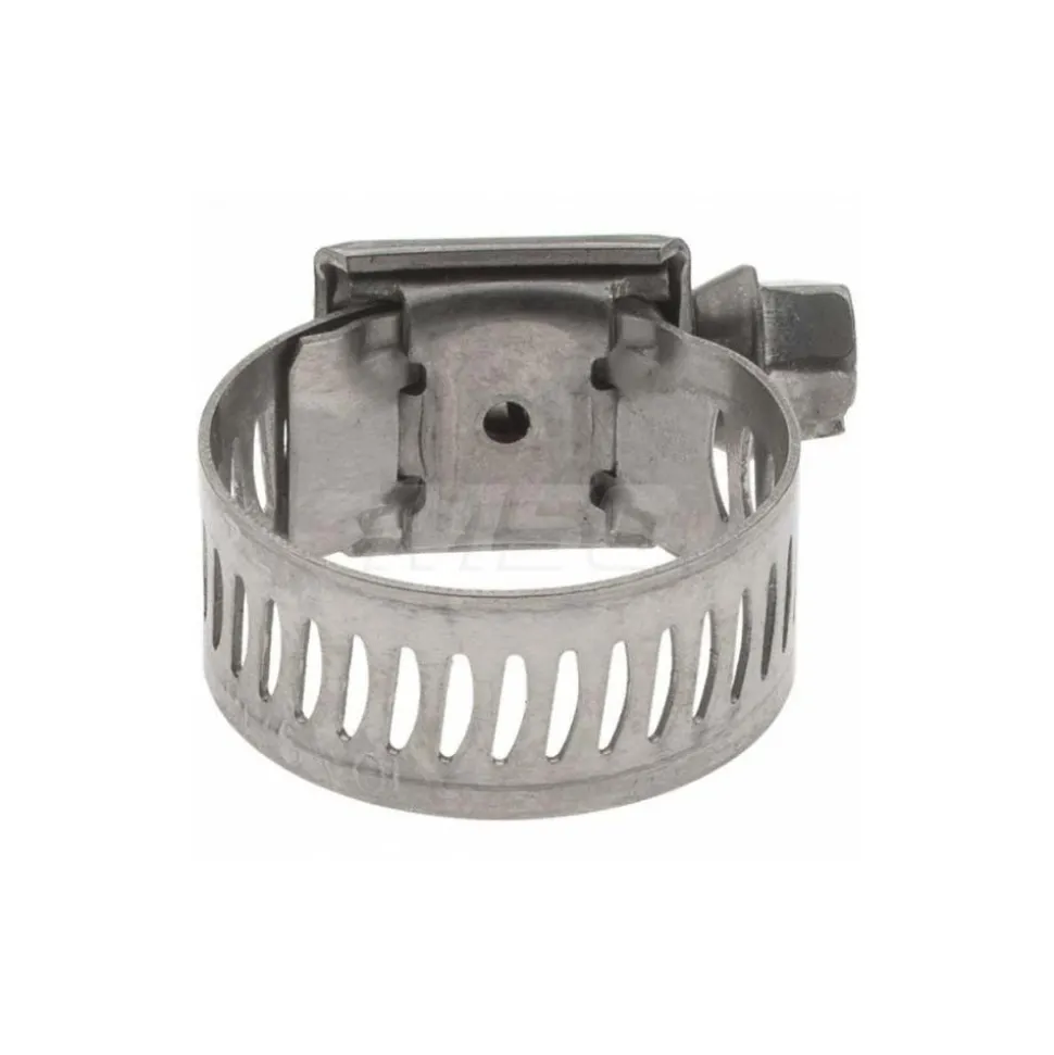 Worm Gear Clamp: Worm Drive, SAE 10, 9/16 to 1-1/16" Dia, Stainless Steel Band