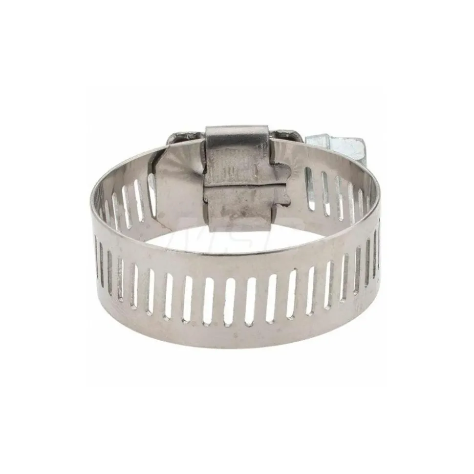Worm Gear Clamp: Worm Drive, SAE 12, 11/16 to 1-1/4" Dia, Stainless Steel Band