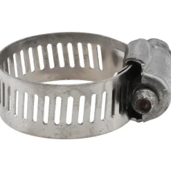 Worm Gear Clamp: Worm Drive, SAE 12, 9/16 to 1-1/4" Dia, Stainless Steel Band