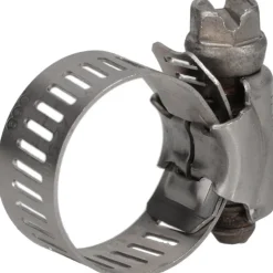 Worm Gear Clamp: Worm Drive, SAE 8, 7/16 to 1" Dia, Stainless Steel Band