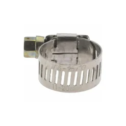 Worm Gear Clamp: Worm Drive, SAE 6, 7/16 to 25/32" Dia, Stainless Steel Band