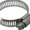 Worm Gear Clamp: Worm Drive, SAE 20, 3/4 to 1-3/4" Dia, Stainless Steel Band