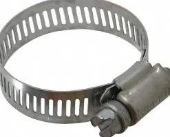 Worm Gear Clamp: Worm Drive, SAE 20, 3/4 to 1-3/4" Dia, Stainless Steel Band