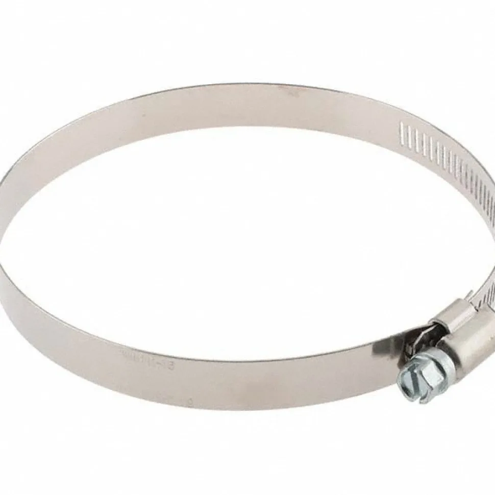 Worm Gear Clamp: Worm Drive, SAE 64, 3-9/16 to 4-1/2" Dia, Stainless Steel Band