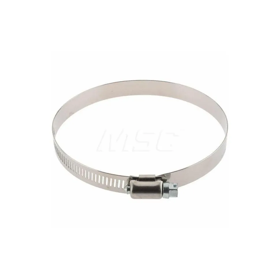 Worm Gear Clamp: Worm Drive, SAE 64, 3-9/16 to 4-1/2" Dia, Stainless Steel Band