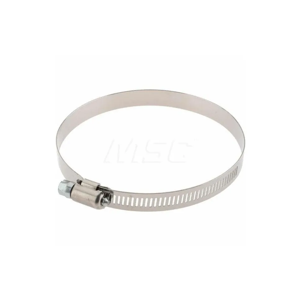 Worm Gear Clamp: Worm Drive, SAE 64, 3-9/16 to 4-1/2" Dia, Stainless Steel Band