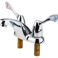 Wrist Blade Handle, Deck Plate Bathroom Faucet