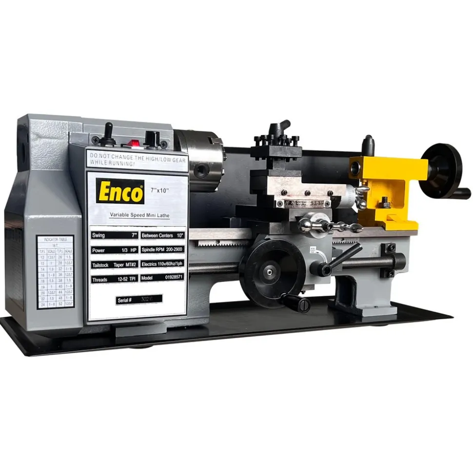 7" x 10" Miniature Lathe: Frequency, 110 V