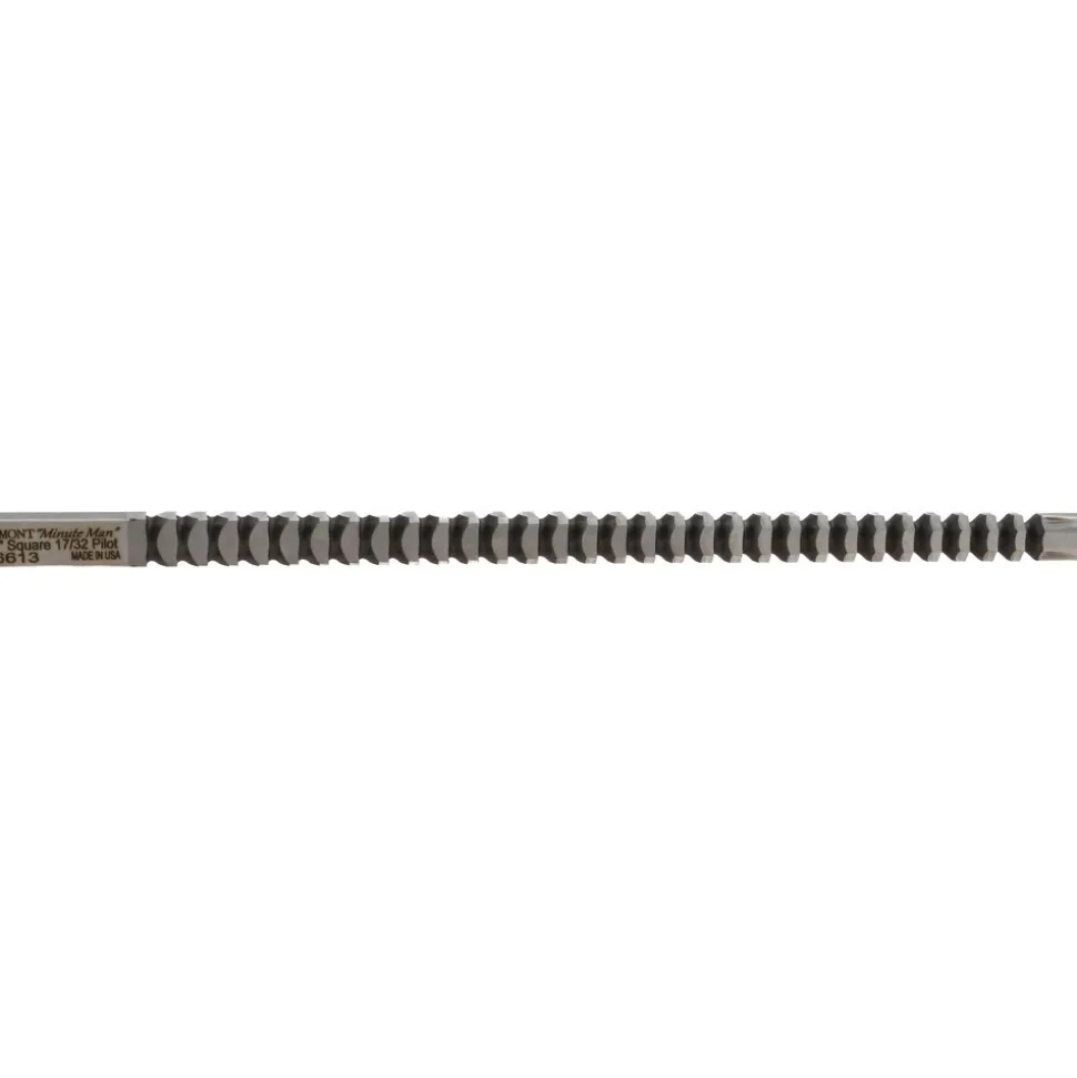 1/2" x 12" Overall Length, 17/32" Pilot Hole Dia, Square Broach